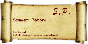 Sommer Patony névjegykártya